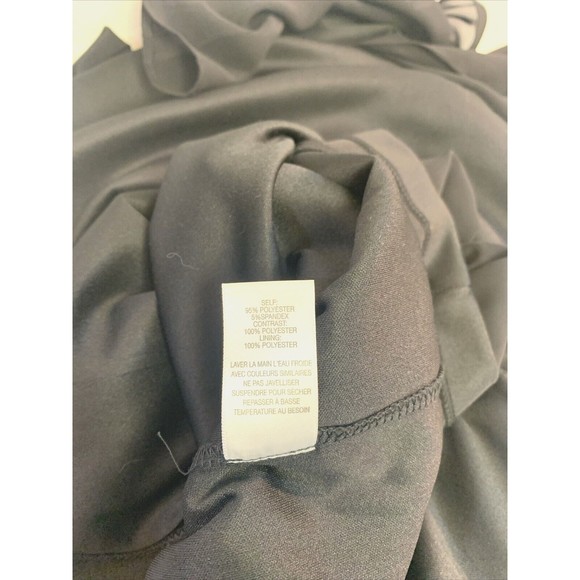 Sami & Jo Black Beaded Evening Dress Mid Length With OverSkirt, Women's SIze L - Picture 9 of 13